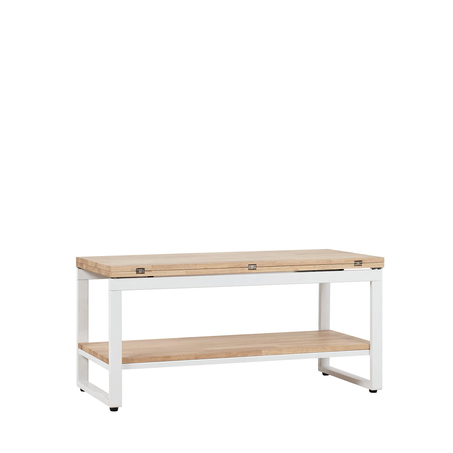 COUCHTISCH AUSZIEHBARER UND ERHÖHTER Alvi Weiß 100 cm x 49 - 61 cm - Weiß, Holz (45/100/49cm) - Klast Home