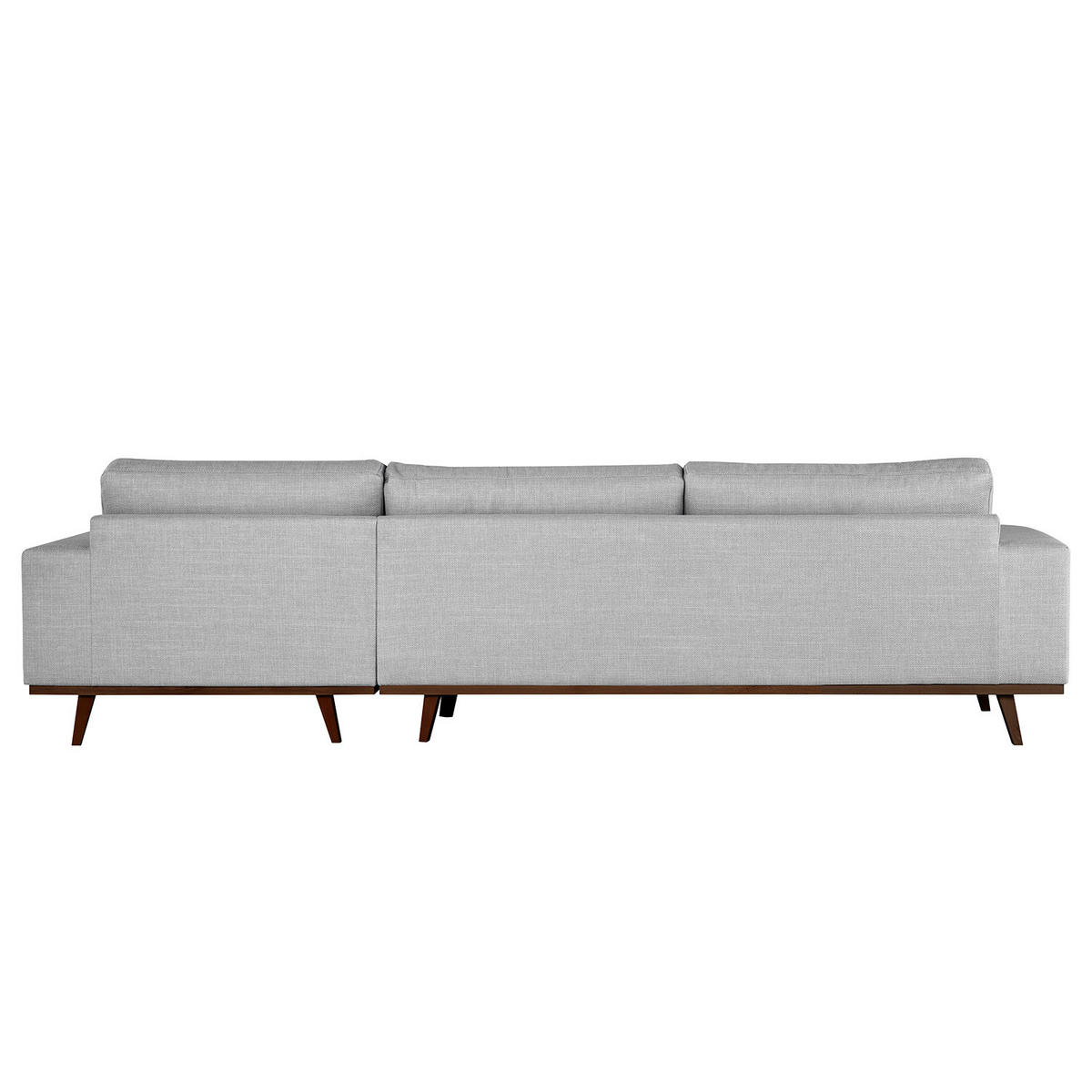 ECKSOFA mit Longchair - Buchefarben/Hellgrau, Buchenholz/Textil (281/153cm) - home24