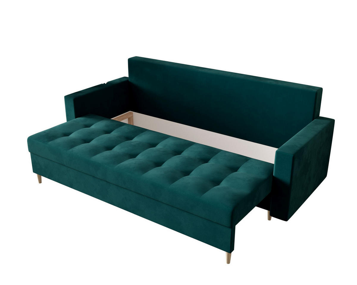 SOFA SKANDI mit Schlaffunktion ITAKA 39 mit Stauraum - Violett, Textil (90/88/232cm) - Bedante