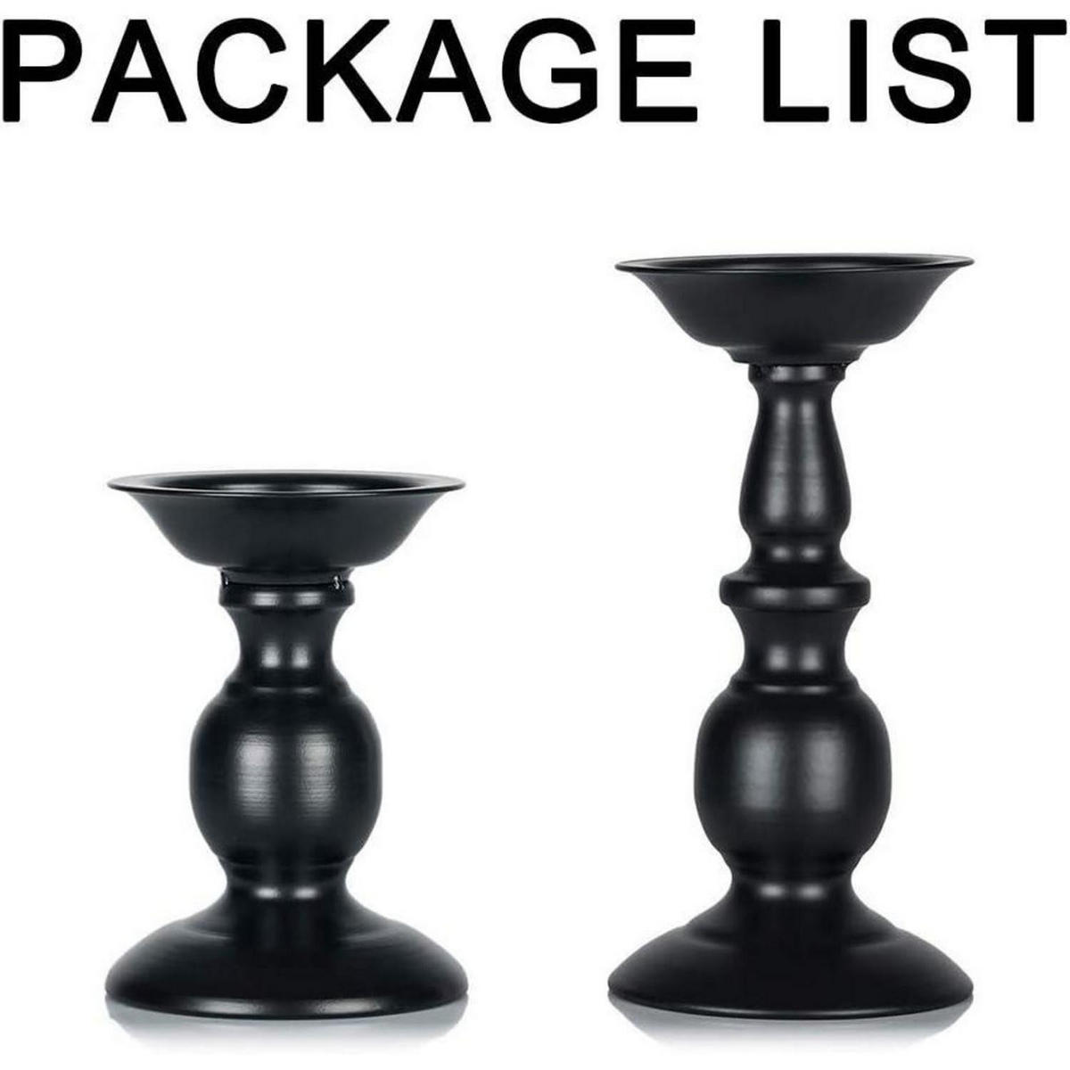 KERZENSTÄNDER Set Klein+Groß Eisen Schwarz - Schwarz, Metall (7.6/22.5/8cm)