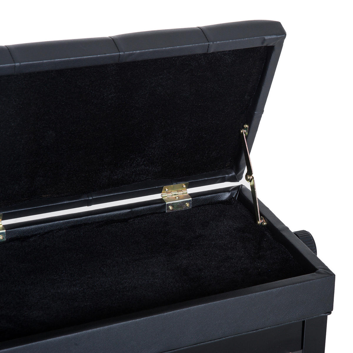 HOCKER DE-16364 höhenverstellbar mit verstecktem Fach Schwarz - Schwarz, Holzwerkstoff (33/58/545cm) - ComfortXL