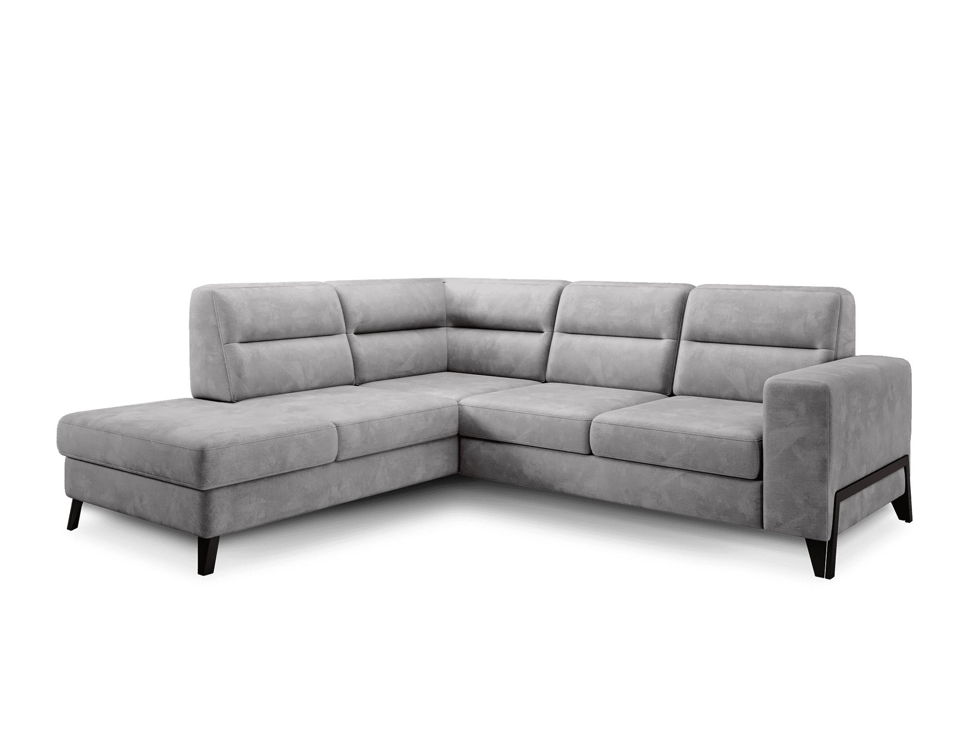 ECKSOFA mit Schlaffunktion & Bettkasten, luxus Nube-Stoff - Schwarz/Grau, Textil/Metall (277/237cm) - Eltap
