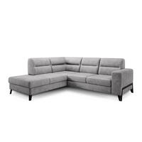 ECKSOFA mit Schlaffunktion & Bettkasten, luxus Nube-Stoff - Schwarz/Grau, Textil/Metall (277/237cm) - Eltap