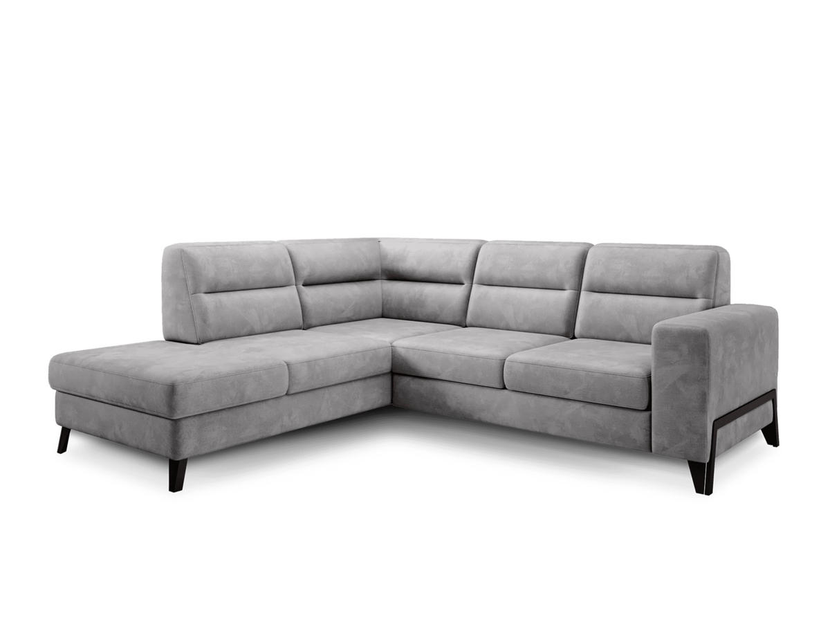 ECKSOFA mit Schlaffunktion & Bettkasten, luxus Nube-Stoff - Schwarz/Grau, Textil/Metall (277/237cm) - Eltap