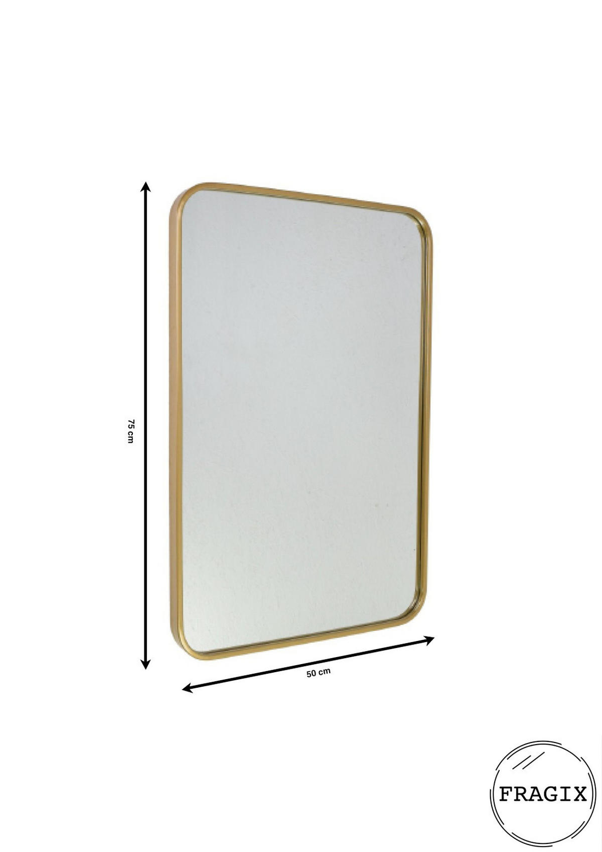 WANDSPIEGEL Boston Gold - Goldfarben, Metall (50/75/4cm) - Fragix