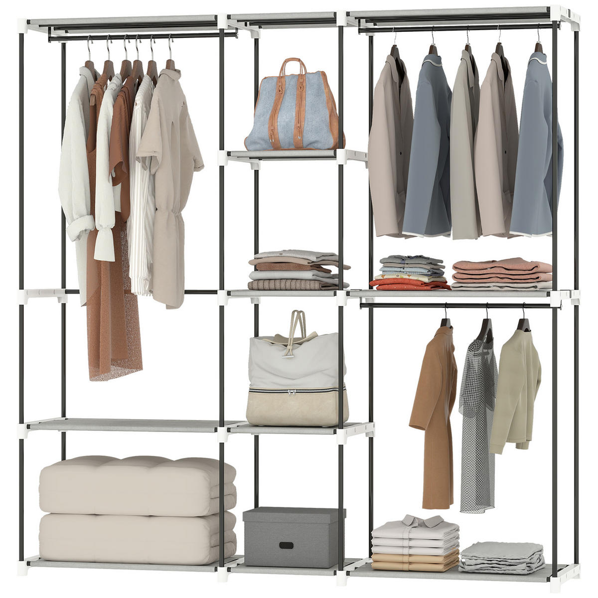 KLEIDERSCHRANK Grau 1 Stück - Grau, Metall (43/185/182cm) - GiPP