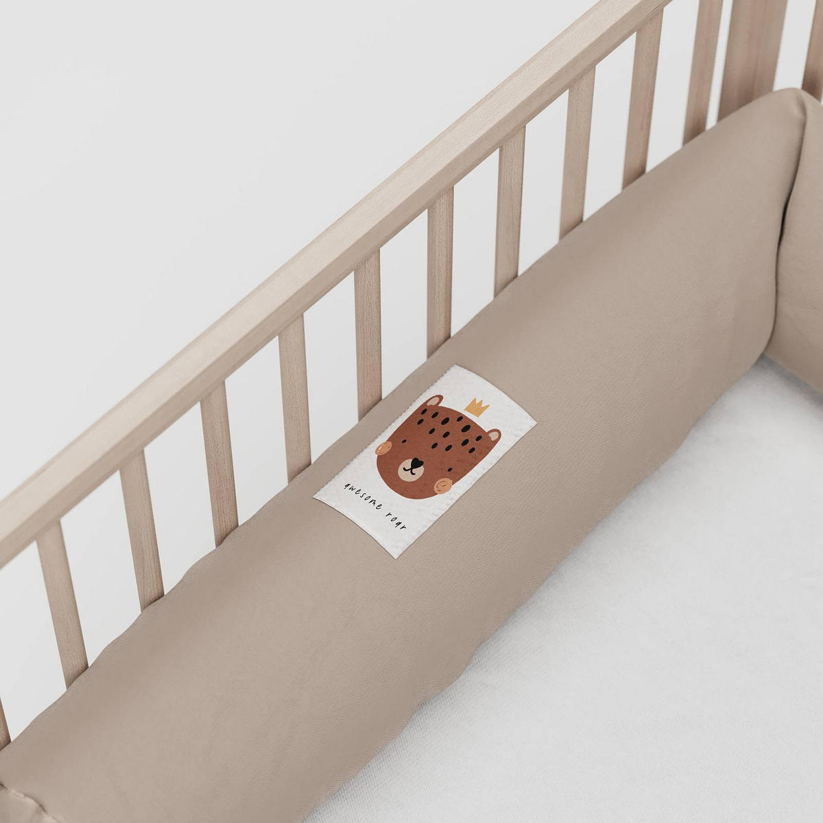NESTCHENSCHLANGE Cozy "Cute Tiger Simply Taupe" 190 cm Bettschlange - Taupe/Braun, Textil (15/190cm) - Sämann – make a difference.