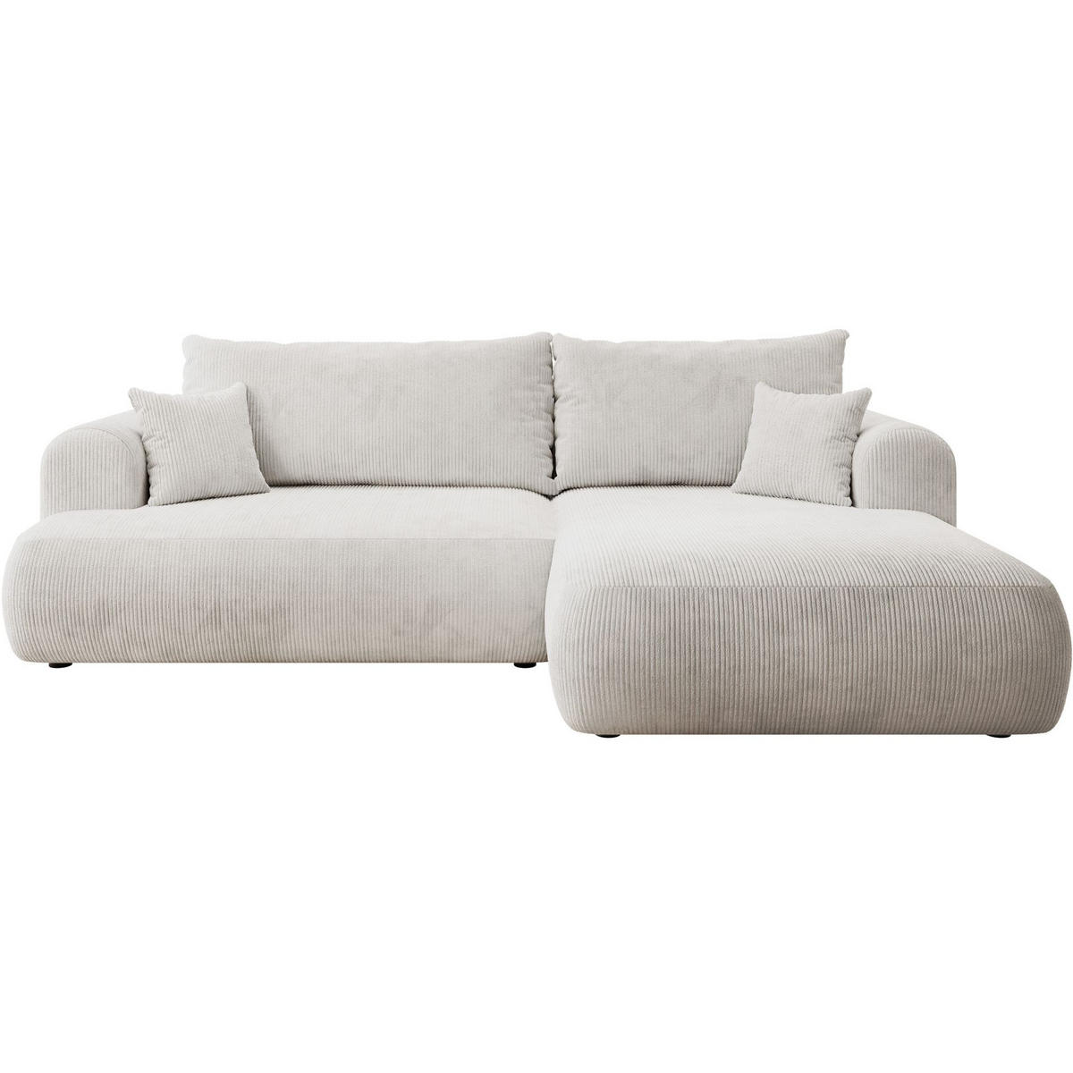 ECKSOFA Ovo Cord mit Cordbezug Weiß, rechts - Schwarz/Weiß, Textil (260/165cm) - Selsey