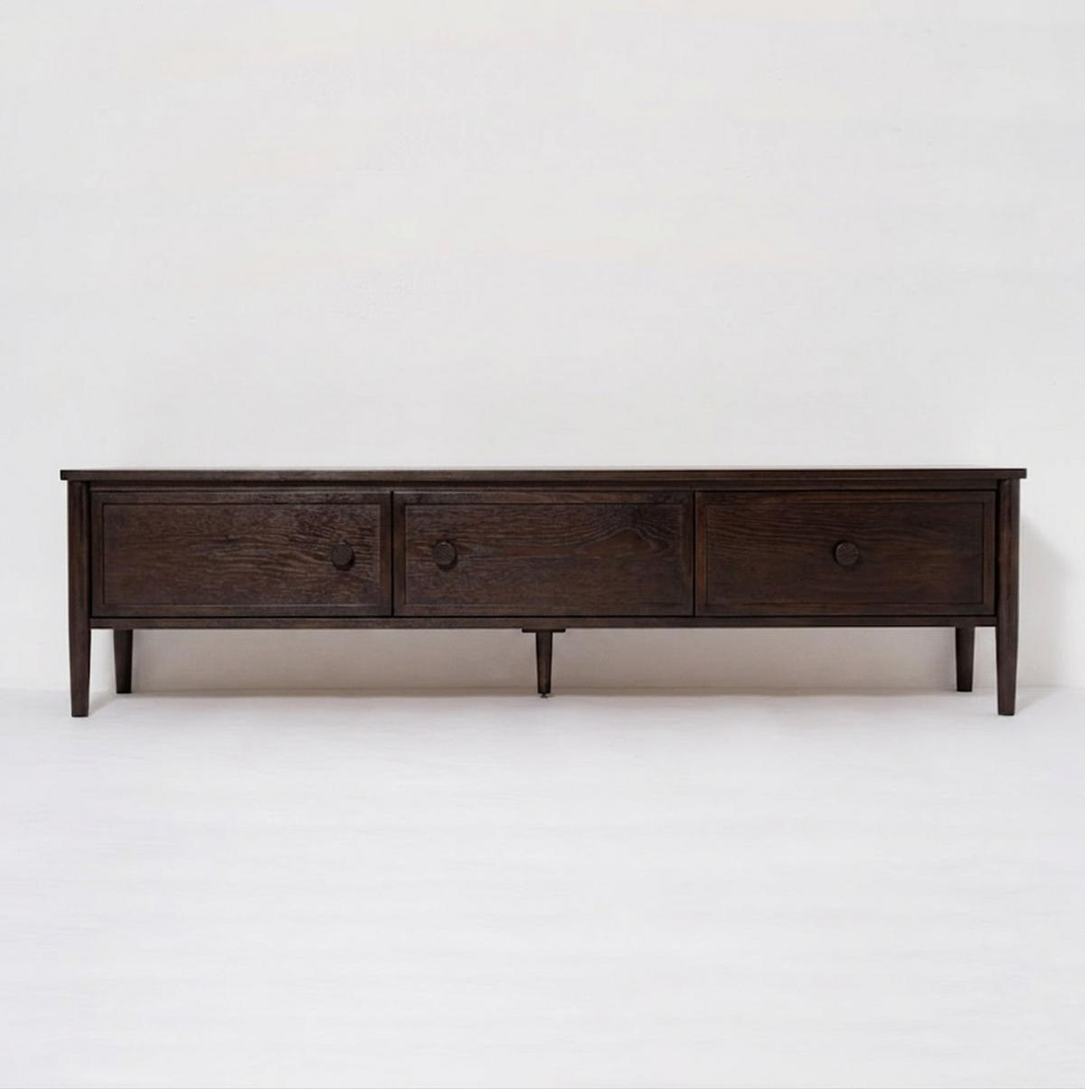 TV-LOWBOARD Rose, Eichenholz und Eichenfurnier, Espresso - Braun, Holz (175/45/45cm) - WOODEK