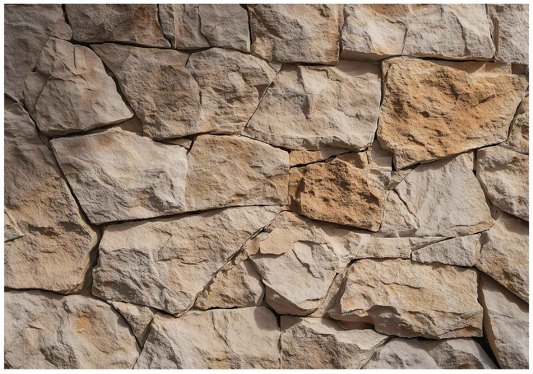 FOTOTAPETE Ziegel Wand Beige 300x210 cm - Multicolor, Papier (300/210cm) - Wallarena