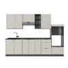 KÜCHENZEILE Fame-Line GrauBeige/Anthrazit 280 cm, AP Anthrazit - Greige/Anthrazit, Holzwerkstoff (280/81.6/60cm) - Vicco