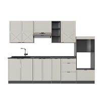 KÜCHENZEILE Fame-Line GrauBeige/Anthrazit 280 cm, AP Anthrazit - Anthrazit/Grau, Holzwerkstoff (280/81.6/60cm) - Vicco