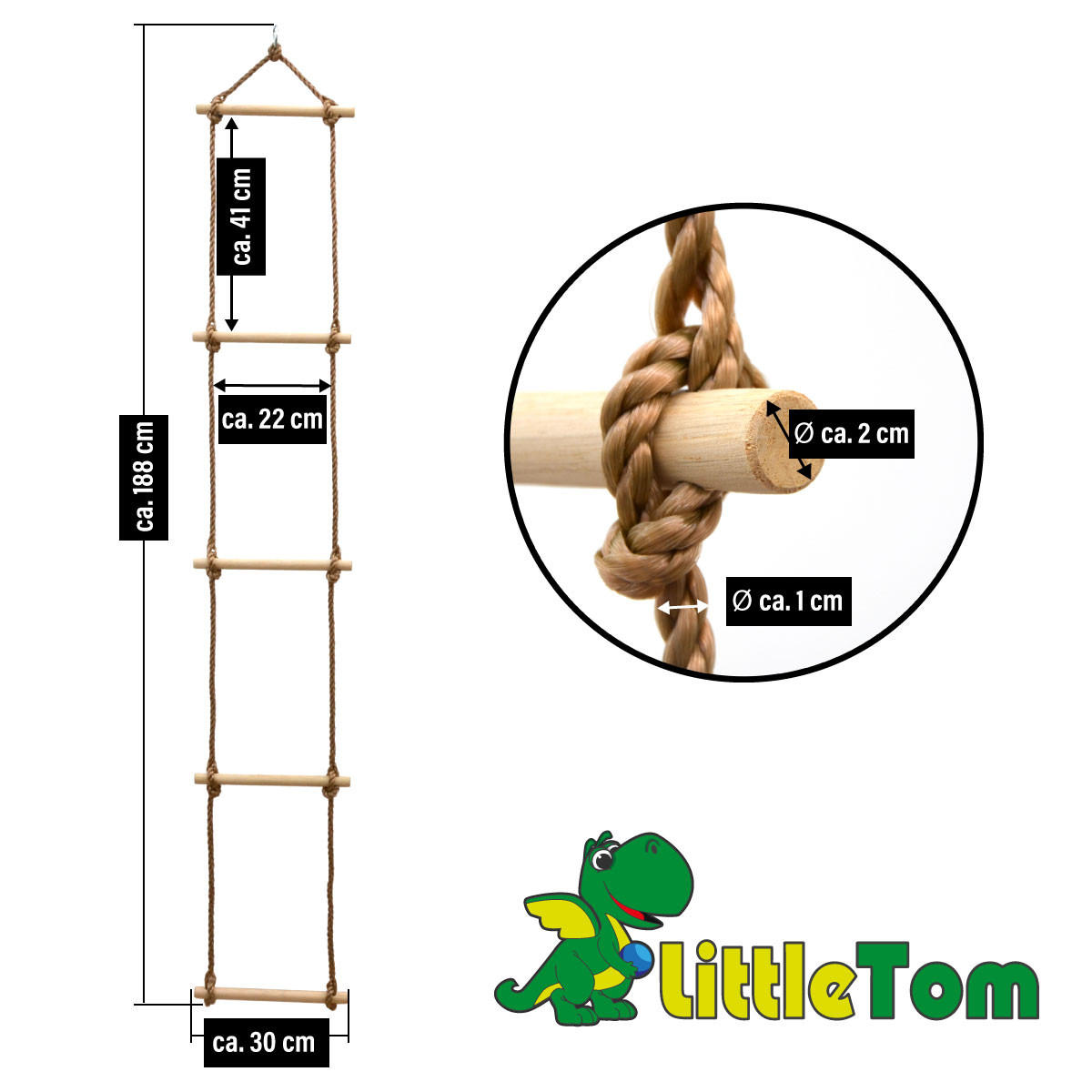 KLETTERLEITER 188/30 cm - Braun, Kunststoff (30/188cm) - Littletom