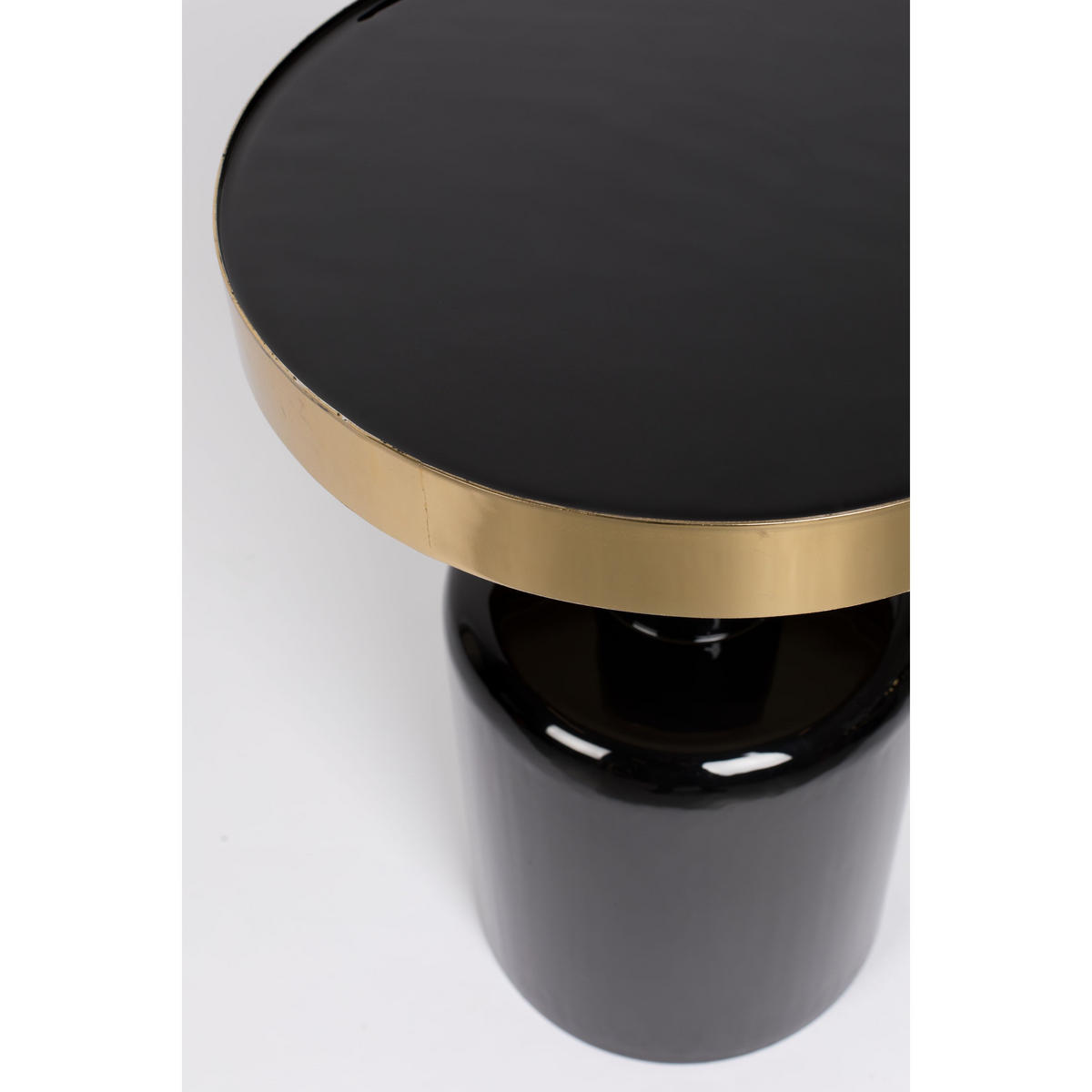 BEISTELLTISCH Glam Rund 36 cm Schwarz/ Gold - Schwarz, Metall (36/36/51cm) - Zuiver