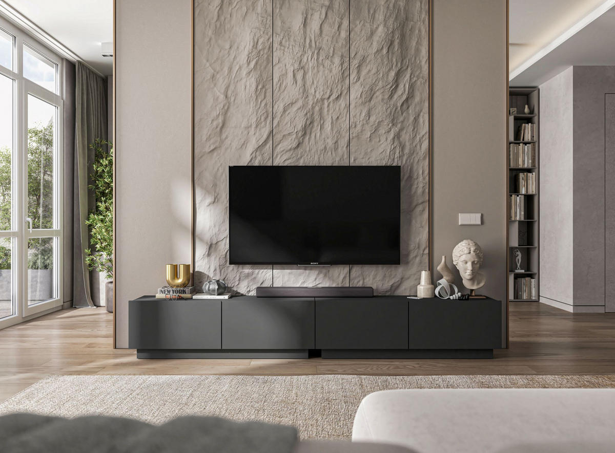 TV-SCHRANK Enjoy Graphit matt Loft 120 cm - Grau, Holzwerkstoff (120/37/35cm) - Meble Lindner
