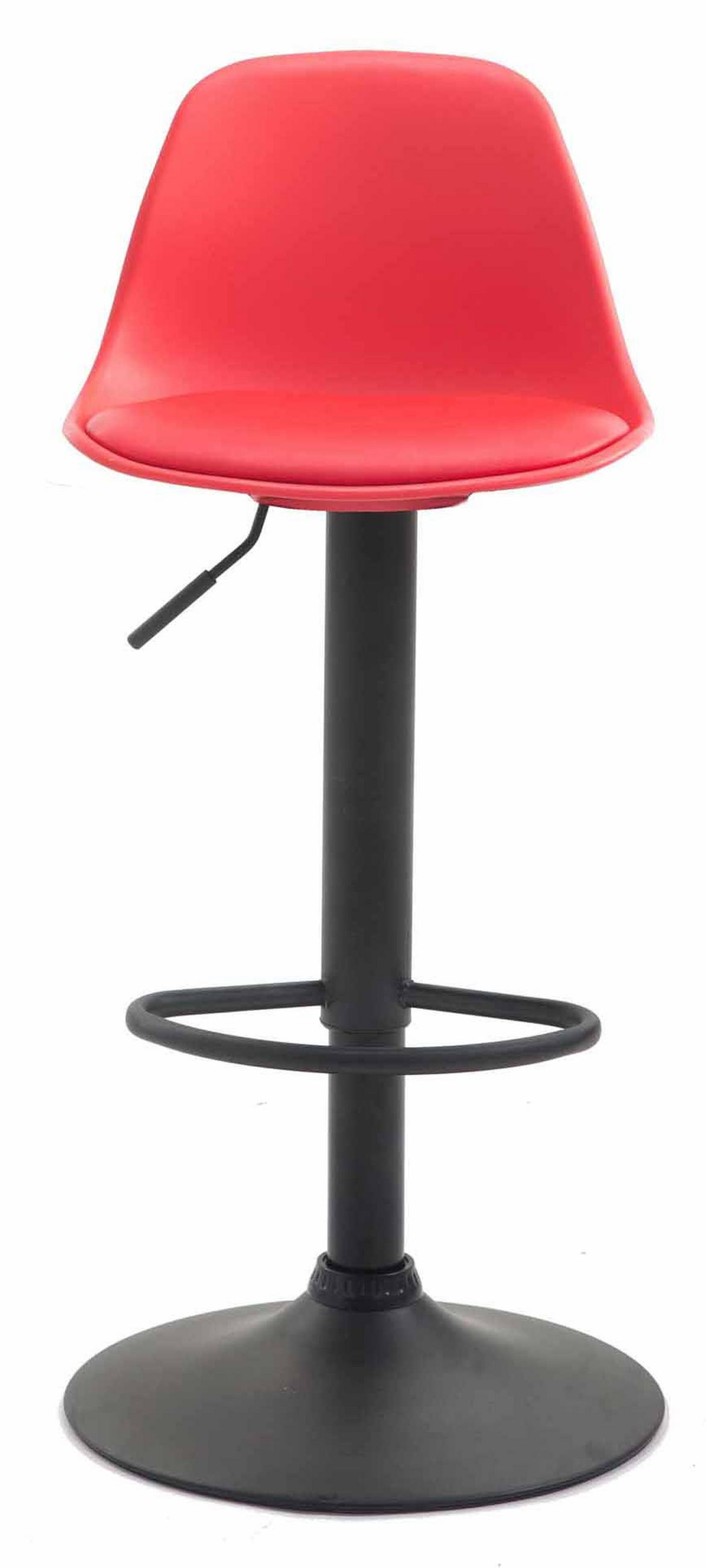 BARHOCKER 2er Set Lederlook rot - Rot/Schwarz, Kunststoff/Textil (39/82/43cm) - CLP