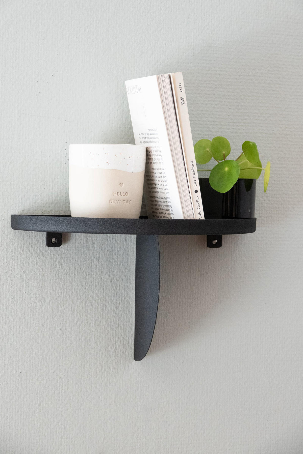 WANDREGAL Melik in Schwarz 25 cm - Schwarz, Metall (15/22/25cm) - LaLe Living