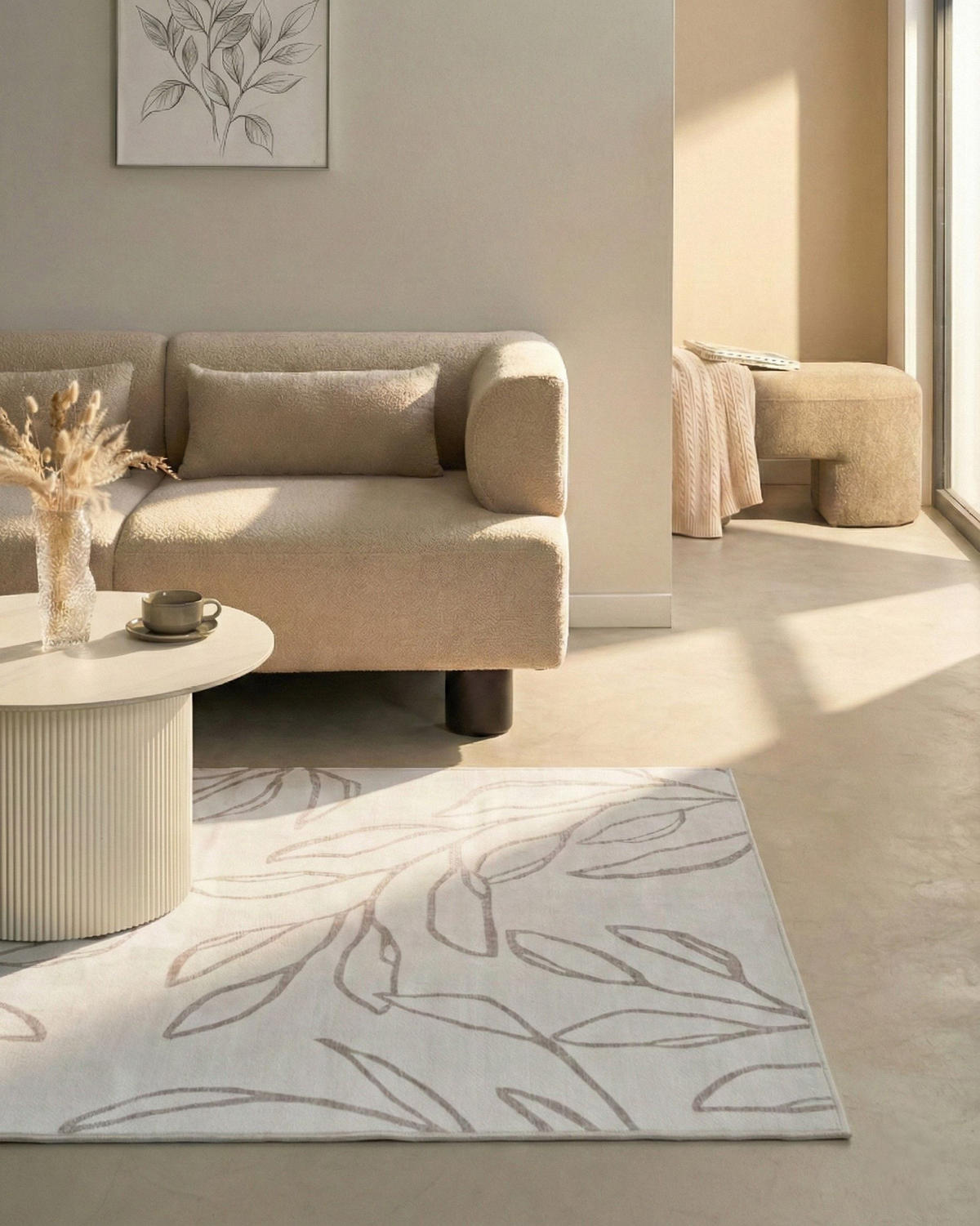 TEPPICH Hellbeige 140/200 cm Bismil - Beige, Textil (140/200cm) - Beliani