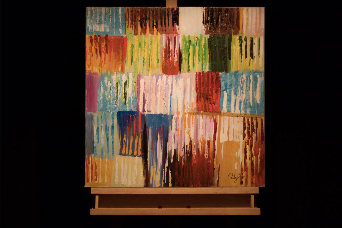 RUČNE MAĽOVANÝ AKRYLOVÝ OBRAZ 60/60 cm, viacfarebný, zvierací motív - viacfarebná, drevo/textil (60/60cm) - KUNSTLOFT