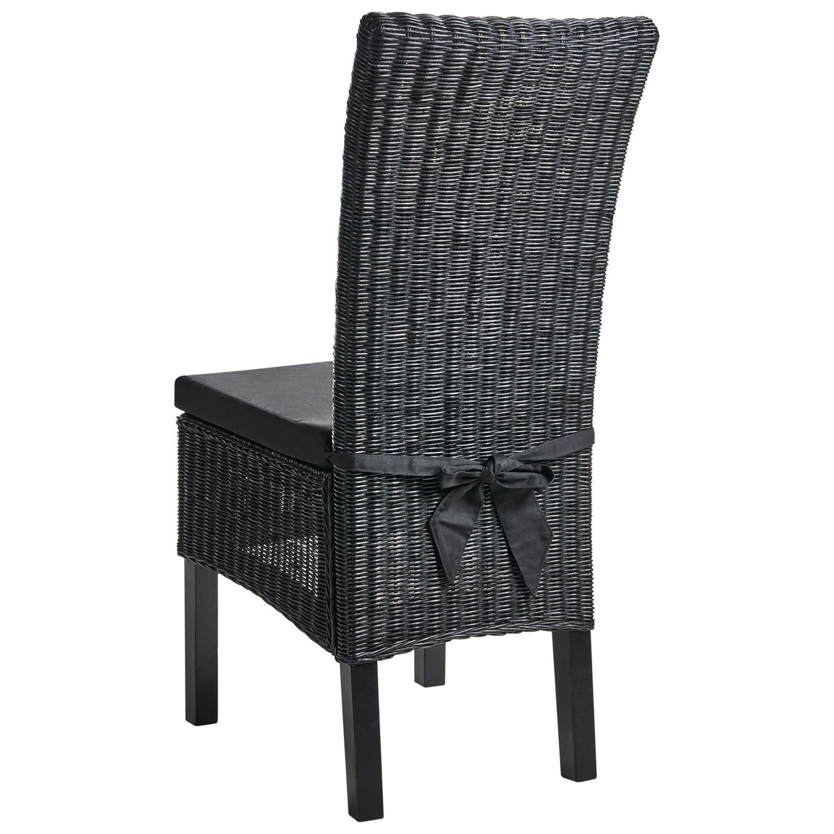 ESSZIMMERSTUHL 2er-Set Schwarz Andes - Schwarz, Naturmaterialen (43/105/50cm) - Beliani