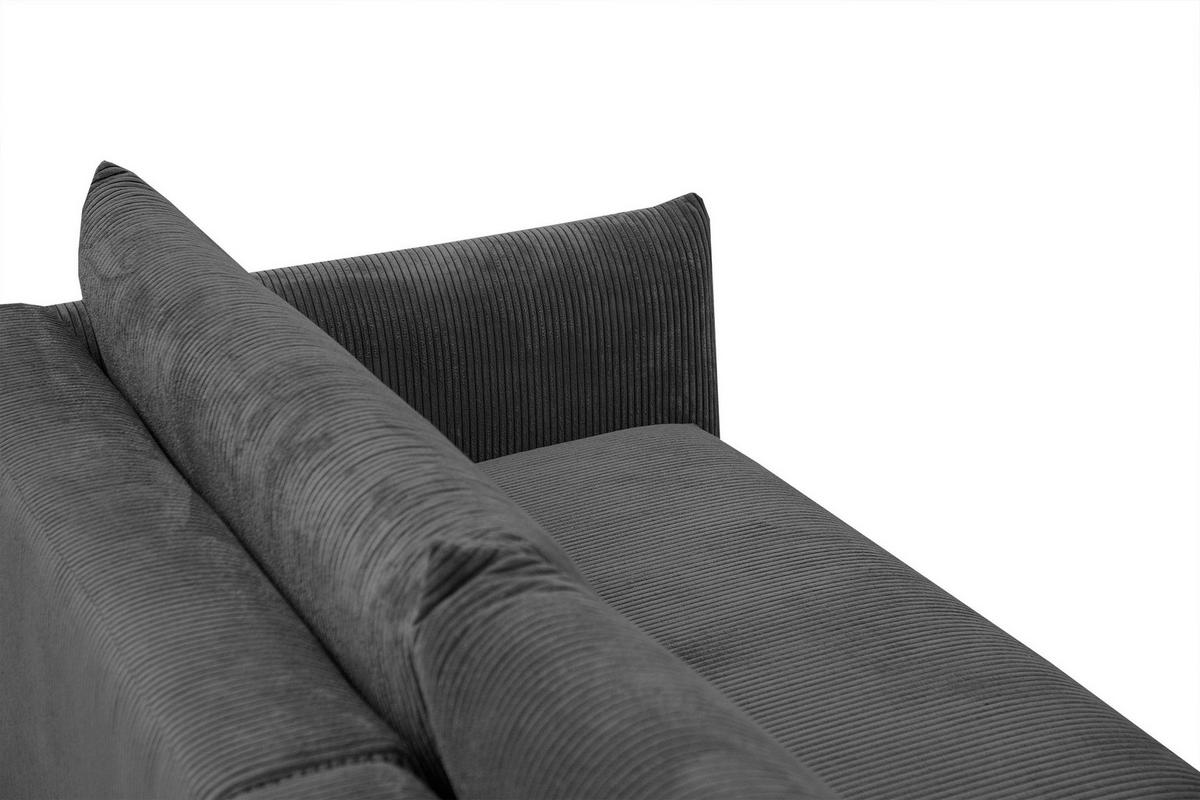 ECKSOFA TAUER 5-Sitzer, dunkelgrau - Dunkelgrau/Schwarz, Holzwerkstoff/Kunststoff (174/292cm) - Courtois Laville