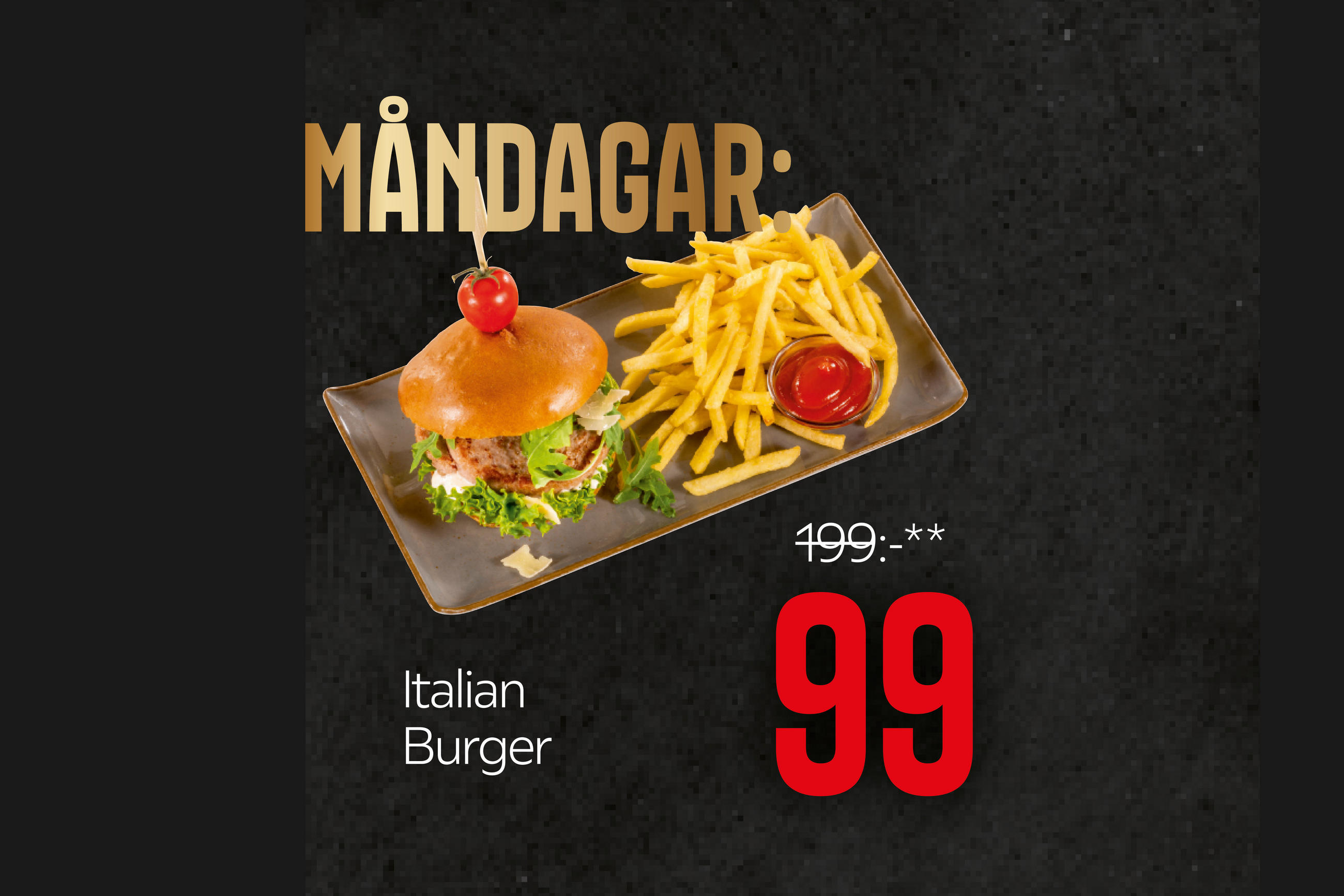 Måndagar: Italian Burger 99:-