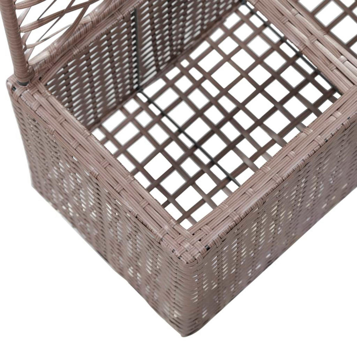 RANKKASTEN aus Rattan ELOT Braun 2 Töpfe 58x30x107 cm - Braun, Kunststoff (58/107/30cm) - DELUKE