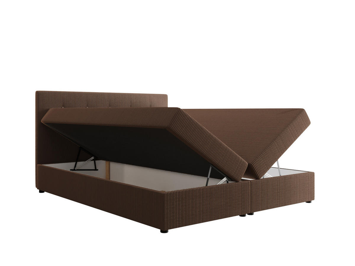 BOXBETT FADO 22 mit Matratze H3, Bonell und Topper 180x200 Zoom 5 - Braun, Holz/Textil (180/200cm) - Bedante