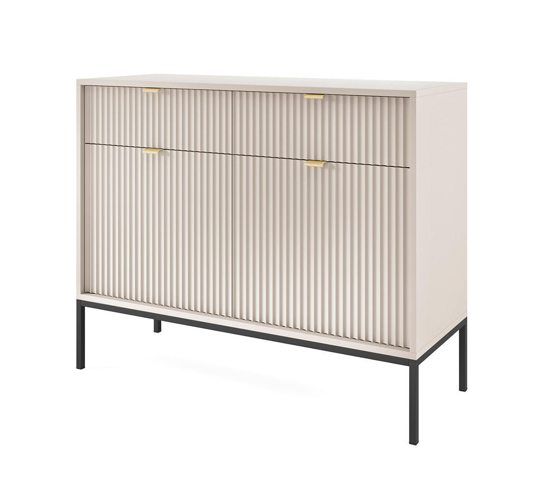 Feldmann-Wohnen Kommode Kaschmir, Schwarz 104x83x39 cm