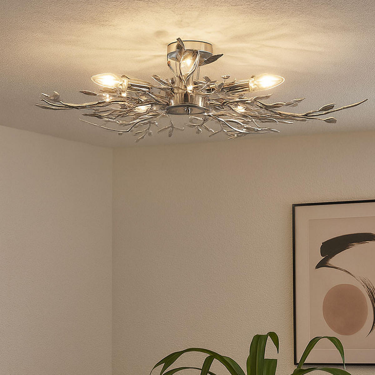 LED DECKENLEUCHTE Metall Acryl Silber - Silberfarben, Metall (71/71/16cm) - Globo Lighting