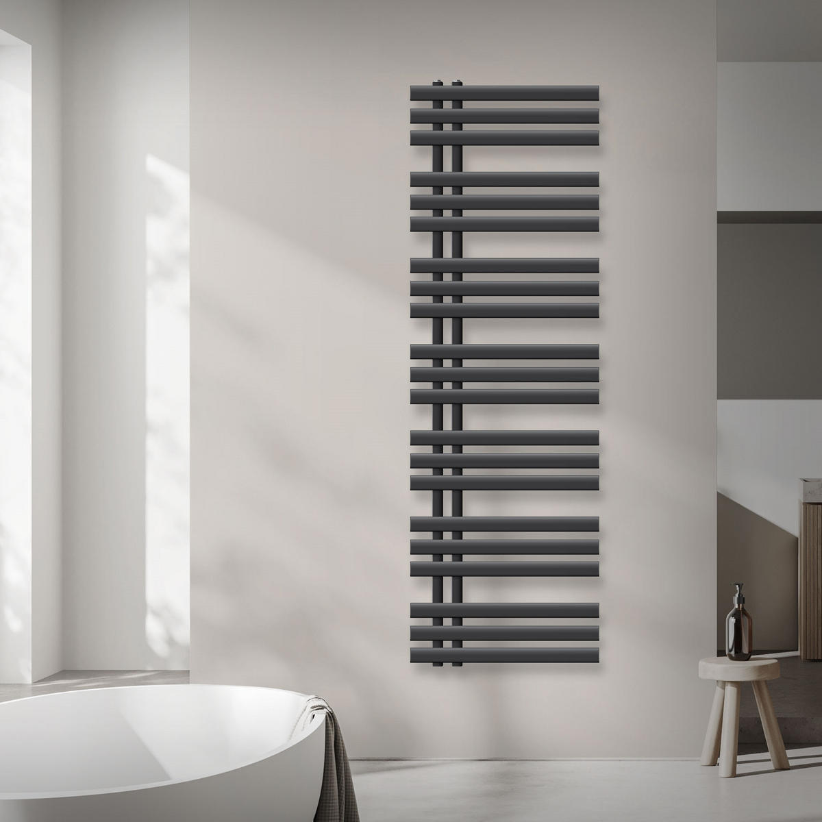 KOUPELNOVÝ radiátor Iron EM 500x1600 antracit - antracitová, kov (50/160/3cm) - LuxeBath