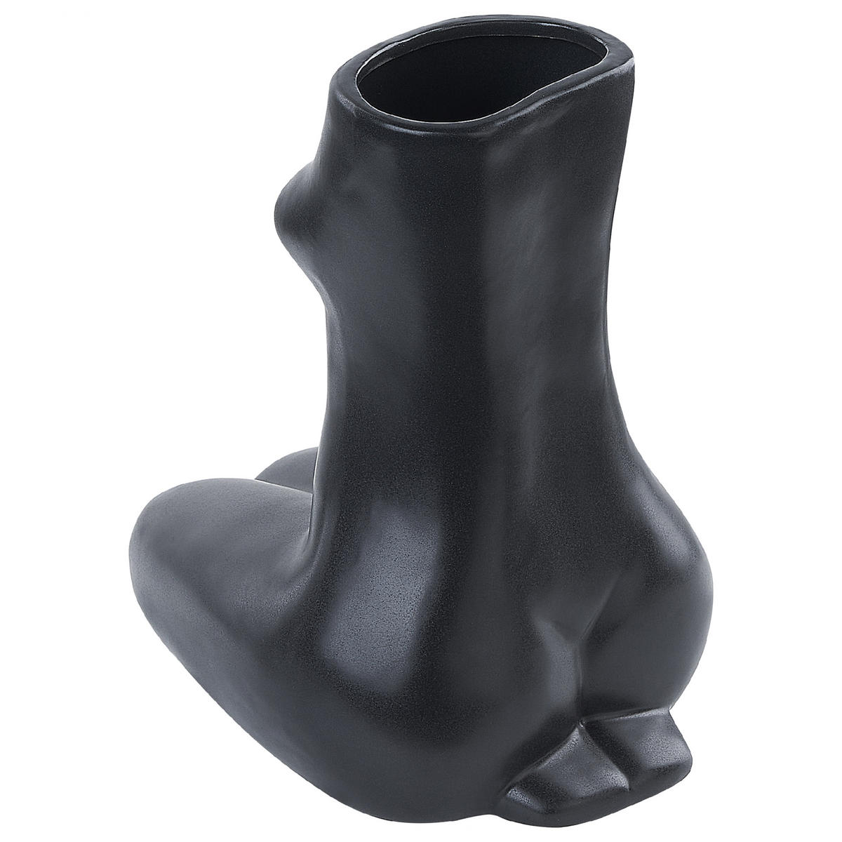 BLUMENVASE Porzellan schwarz Pyrgos - Schwarz, Keramik (22cm) - Beliani