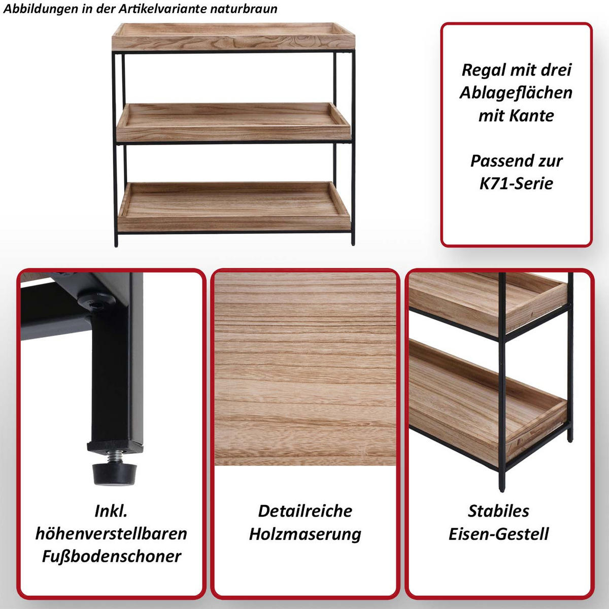 REGAL Grau - Grau, Holz (100/90/35cm) - MCW