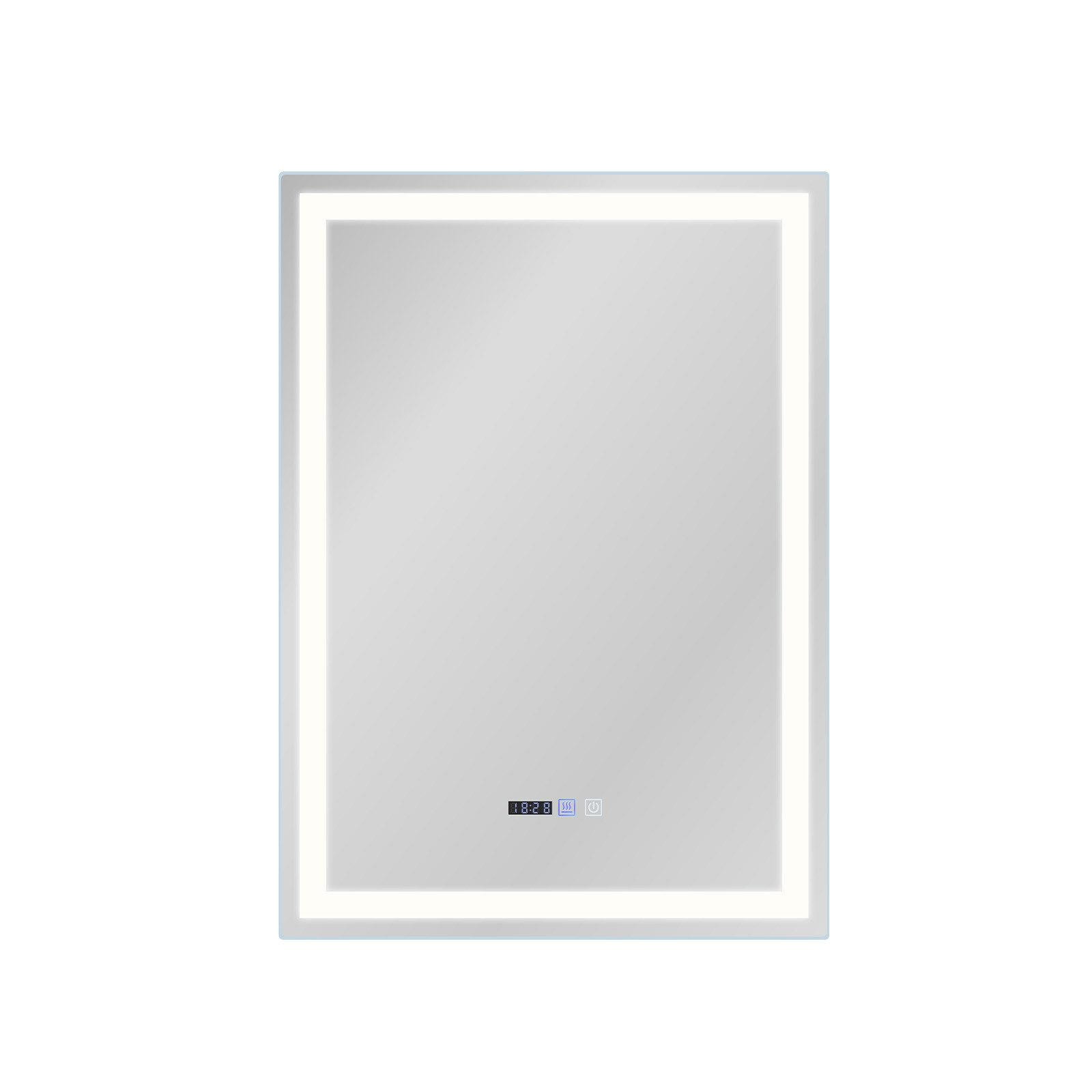BADEZIMMERSPIEGEL Jena mit LED-Leuchte 50/70/3 cm - Weiß, Glas (70/3/50cm) - Nettlife