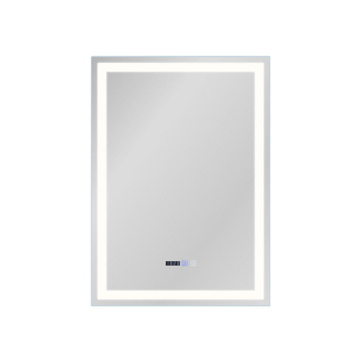 BADEZIMMERSPIEGEL Jena mit LED-Leuchte 50/70/3 cm - Weiß, Glas (70/3/50cm) - Nettlife