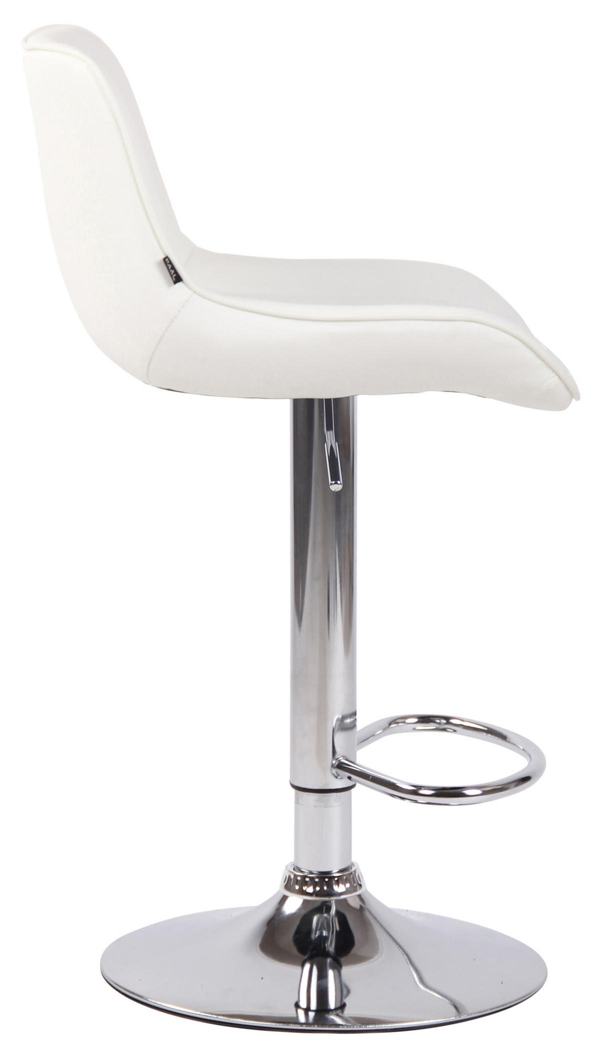 BARHOCKER Lento Gestell Metall in Chromoptik Kunstleder Weiß - Chromfarben/Weiß, Kunststoff/Metall (50/108/50cm) - TPFLiving