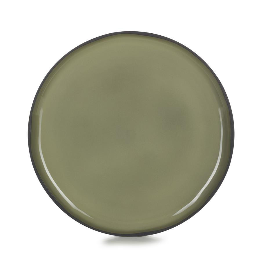 TELLER FLACH CARACTERE 26 cm Kardamom - Dunkelgrün, Keramik (26cm) - Revol Porcelaine France