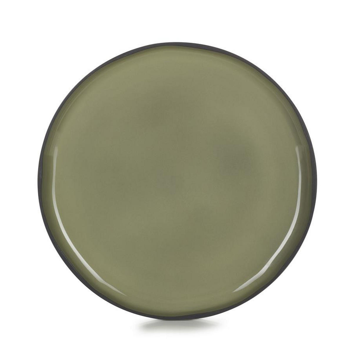 TELLER FLACH CARACTERE 26 cm Kardamom - Dunkelgrün, Keramik (26cm) - Revol Porcelaine France
