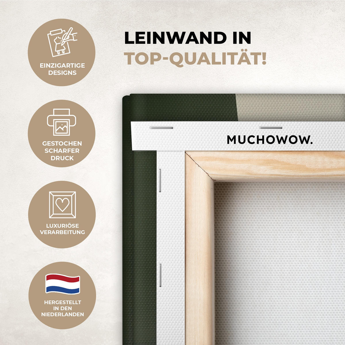 LEINWANDBILD Japandi - Grün - Abstrakt - Modern 60x80 cm - Salbeigrün, Textil (60/80cm) - MuchoWow