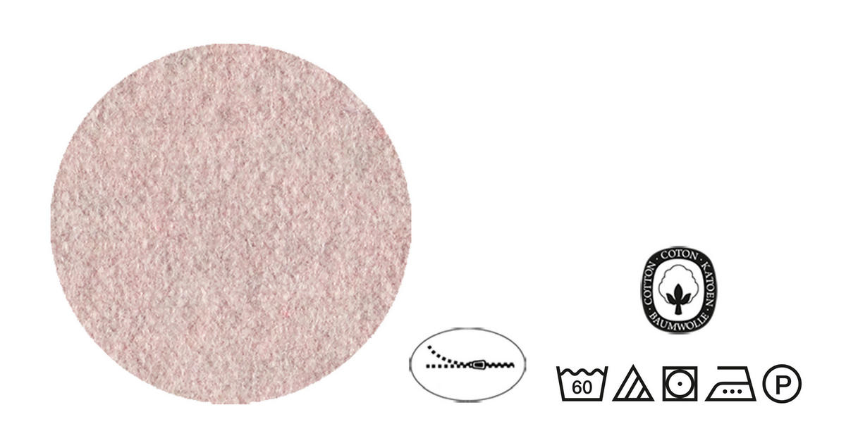 BETTWÄSCHE-GARNITUR Premium Biber Melange UNI rose, 155x200 cm + 80x80 cm - Rosa, Textil (155/200cm) - biberna