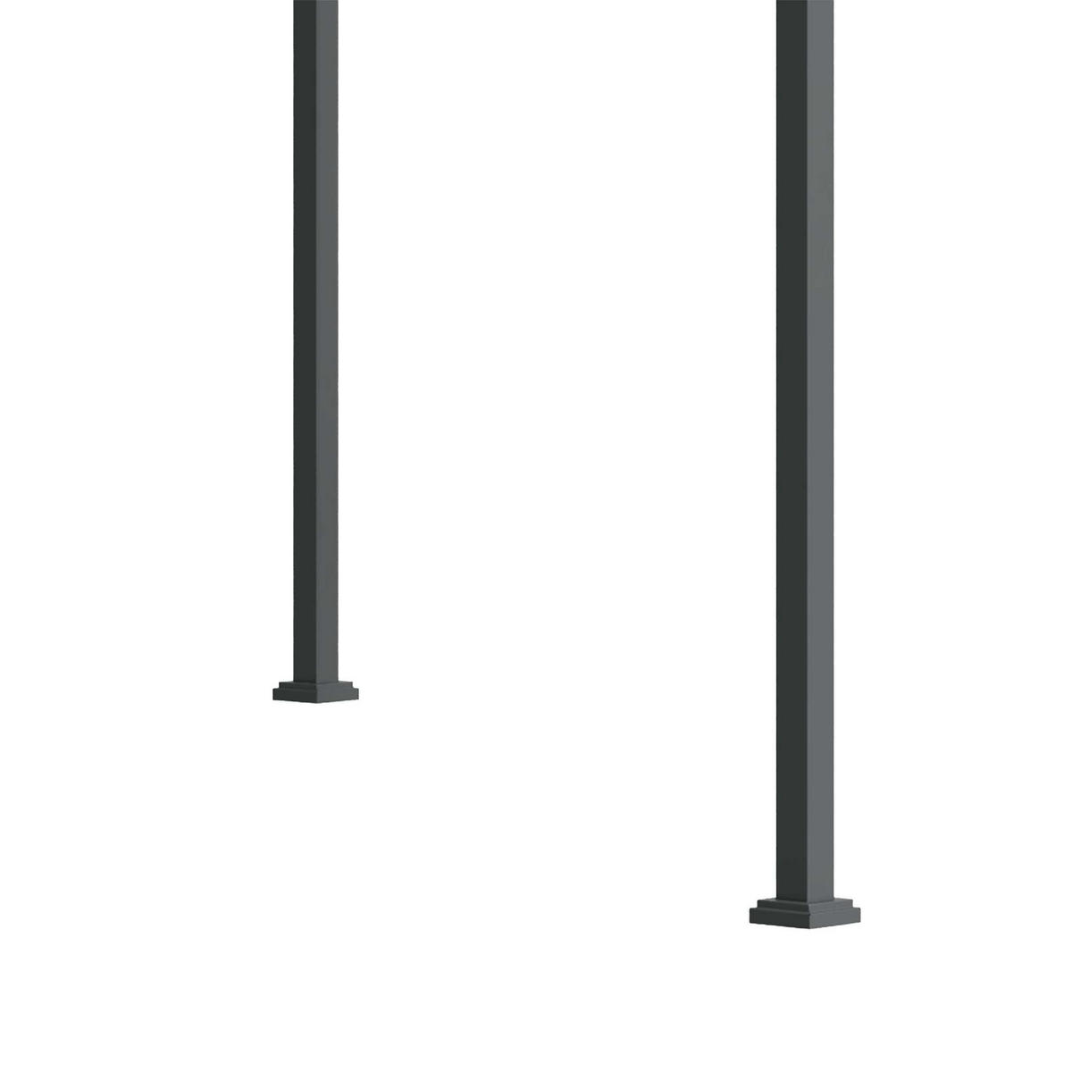 PERGOLA Pavillon Polyester Schwarz+Grau - Schwarz, Kunststoff/Metall (213/221/298cm) - Outsunny