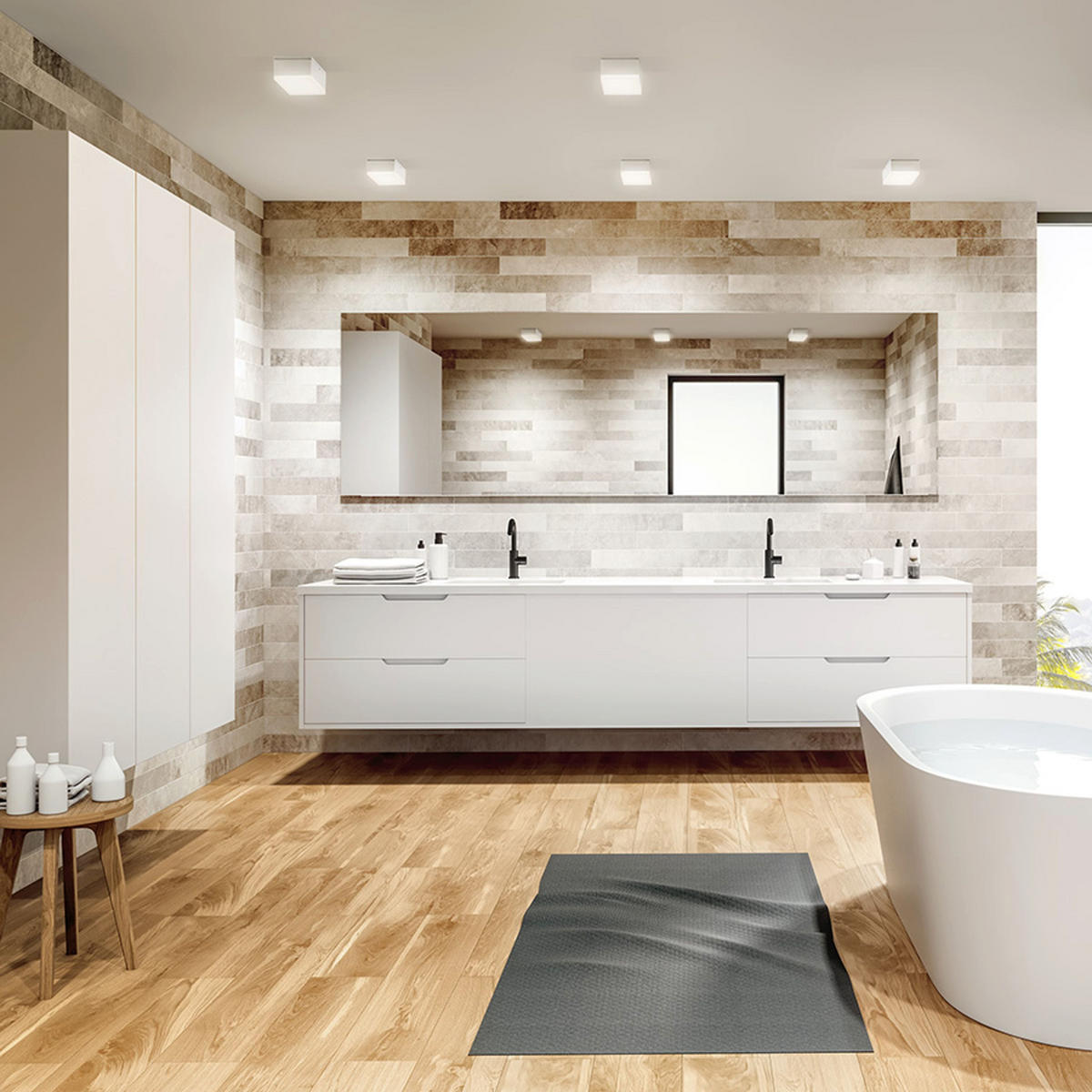 AUSSENLEUCHTE ORIN SQ Weiß satiniertes Akryl 10 W IP54 - Weiß, Kunststoff (108/108/7cm) - Rendl