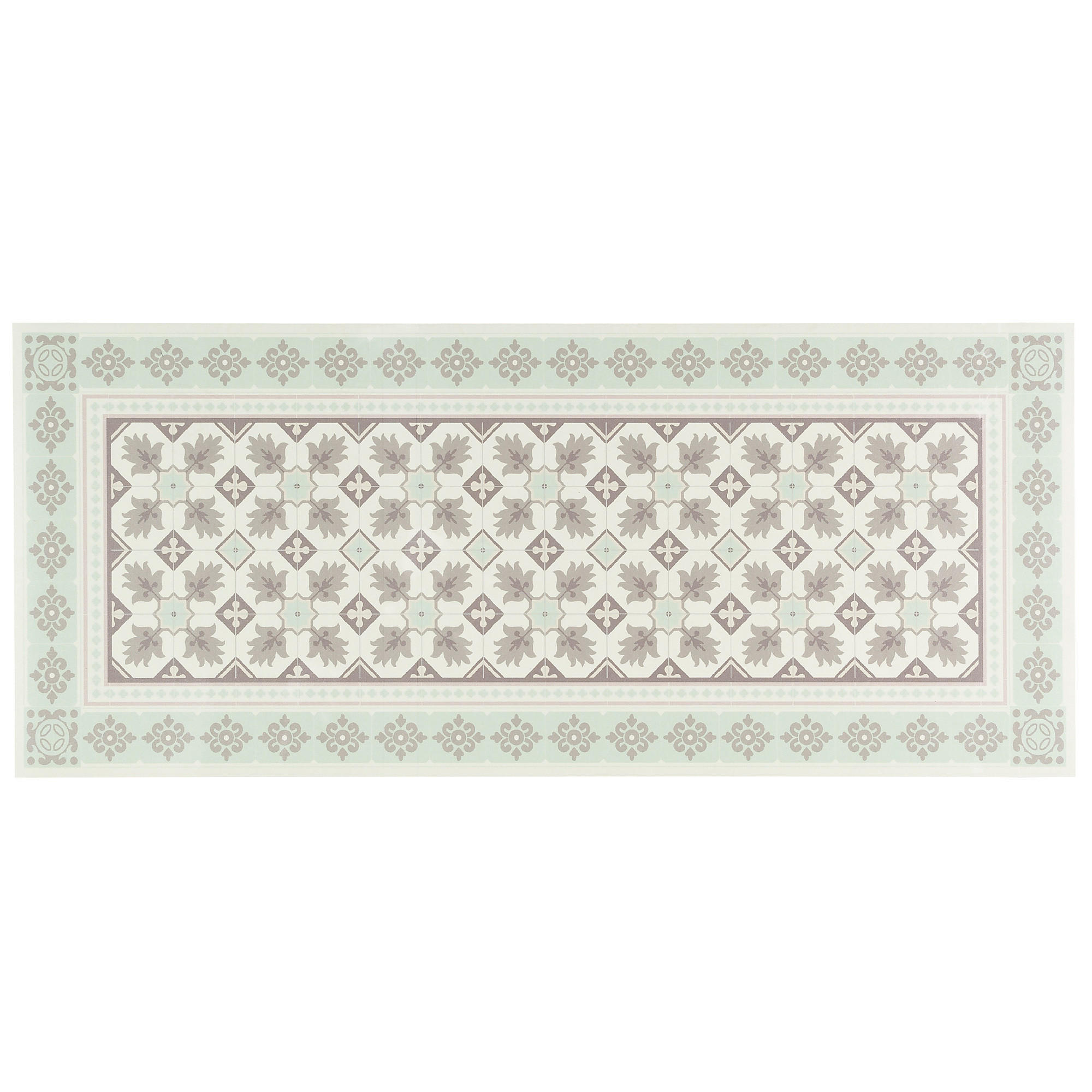 VINYL TEPPICH KÜCHENLÄUFER EVORA FLIESENOPTIK - Mintgrün, Textil (49/140cm) - Pergamon