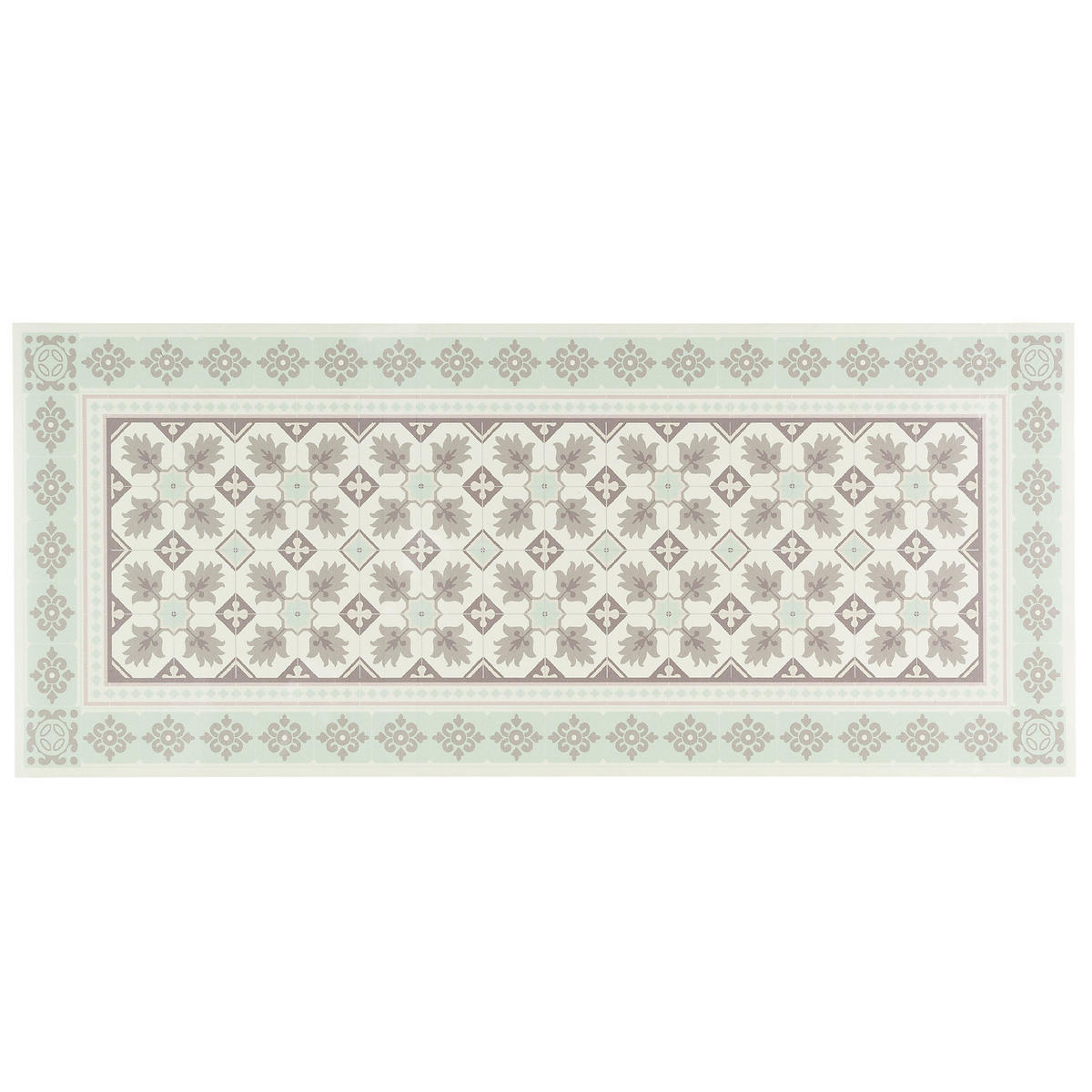VINYL TEPPICH KÜCHENLÄUFER EVORA FLIESENOPTIK - Mintgrün, Textil (49/140cm) - Pergamon
