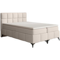 BOXBETT Solido mit Bettkasten 140x200 cm beige - Beige/Schwarz, Textil/Metall (140/200cm) - Beautysofa