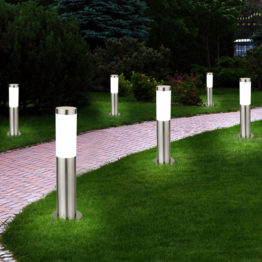 LED WEGELEUCHTE Edelstahl Silber 6er Set - Silberfarben, Metall (7.6/7.6/45cm)