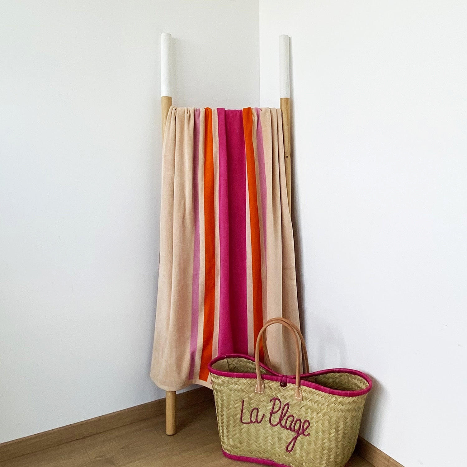 STRANDTUCH Frottee Velours Jacquard Rosa 90x170 400g/m² - Summertime - Pink, Textil (170/90cm) - LE COMPTOIR DE LA PLAGE