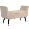 LUXUS Sitzbank Polsterbank mit Stauraum Beige 107 x 42 x 65 cm - Beige, Kunststoff (107/65/42cm) - HOMCOM