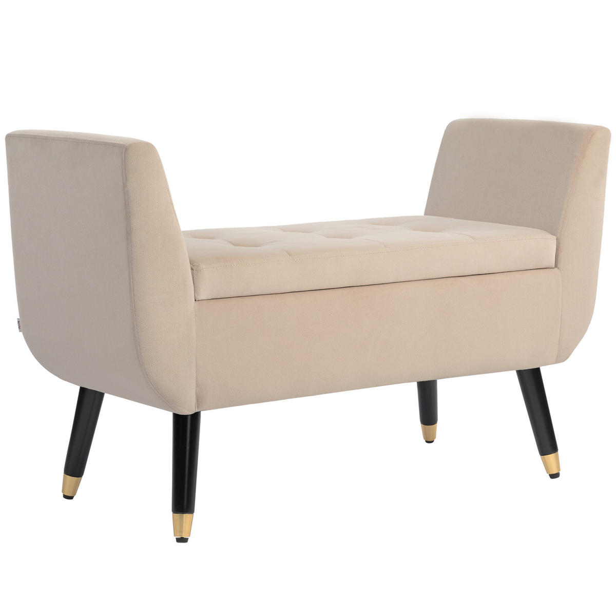 LUXUS Sitzbank Polsterbank mit Stauraum Beige 107 x 42 x 65 cm - Beige, Kunststoff (107/65/42cm) - HOMCOM