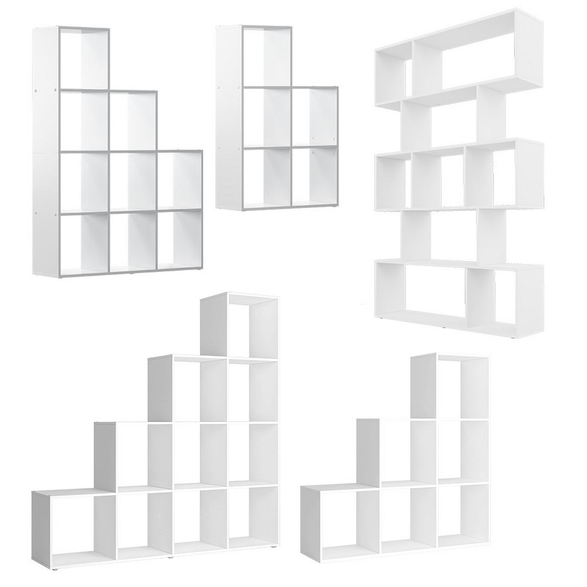 RAUMTEILER Aramis Weiß 106 x 161.5 cm 9 Fächer - Weiß, Holzwerkstoff (106/161.5/25cm) - Vicco